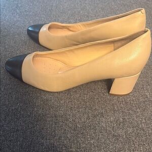Elegant Evolve Beige and Black Women's Shoes